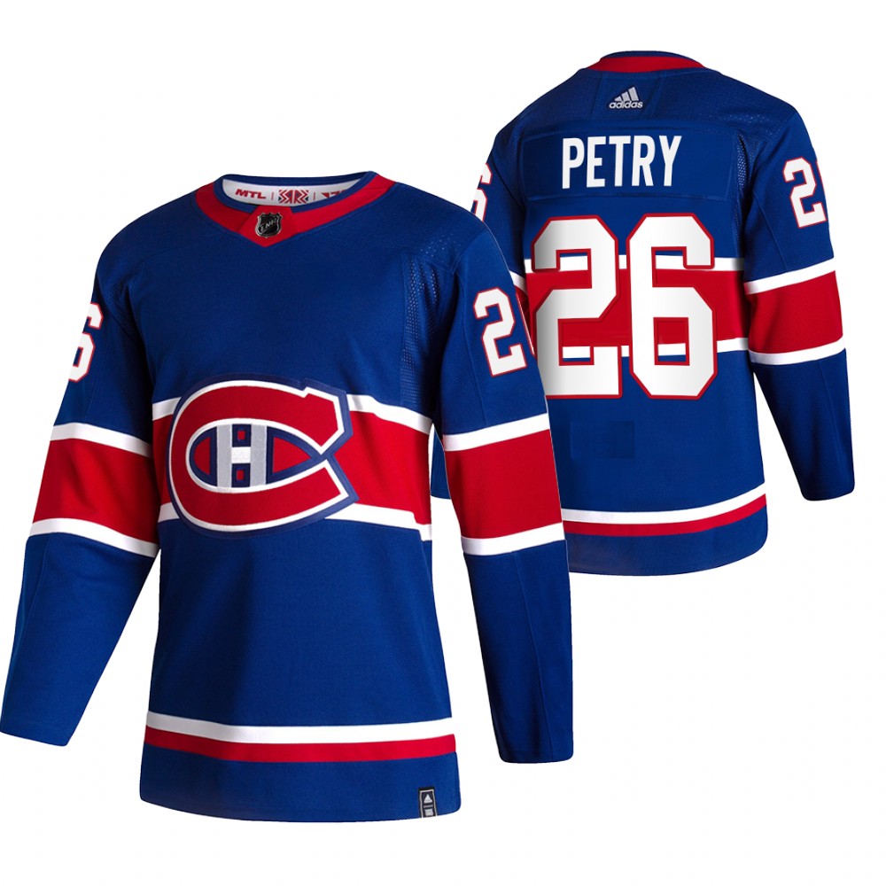Cheap 2021 Adidias Montreal Canadiens 26 Jeff Petry Blue Men Reverse Retro Alternate NHL Jersey